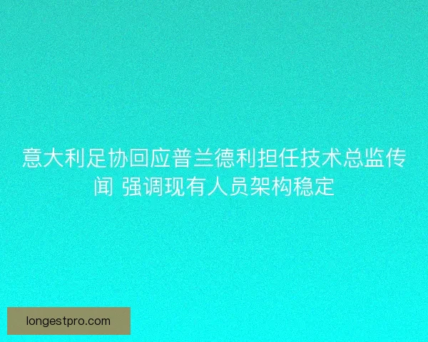 意大利足协回应普兰德利担任技术总监传闻 强调现有人员架构稳定
